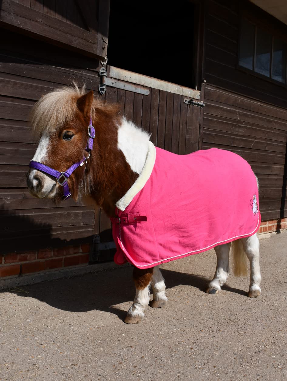 Rhinegold Unicorn Embroidered Fleece Rug - 3/6 - Pink — image 1
