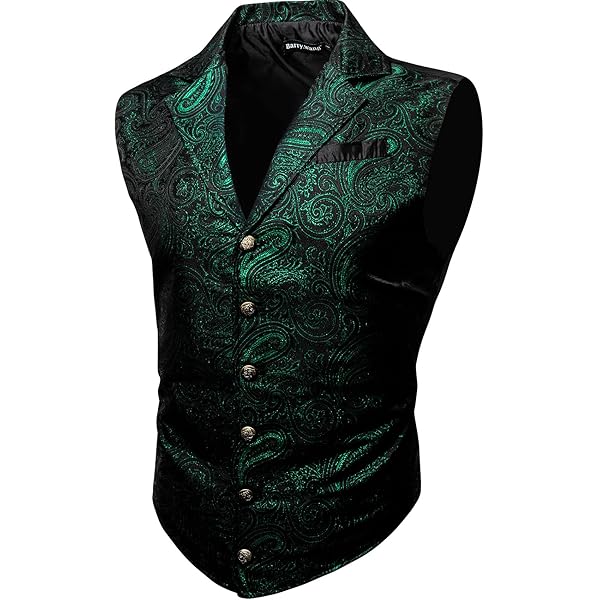 Alizeal Mens Paisley Suit Vest Victorian Floral Steampunk