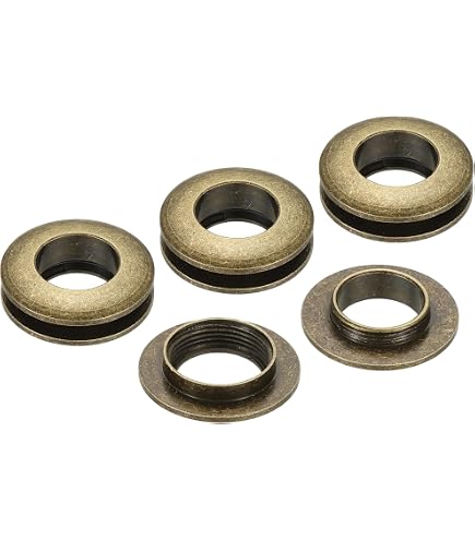 thumbnail image 2 of PATIKIL 5mm 1/5 Inch  Solid Brass Hole Eyelets, 4 Pcs Flat Self Backing Grommets With Washer For Shoes Clothes Crafts Bag Leather Craft Bronze 2 of 13