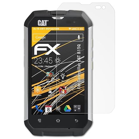 atFolix Panzerfolie kompatibel mit Caterpillar CAT B15Q Schutzfolie, entspiegelnde und stoßdämpfende FX Folie (3X)