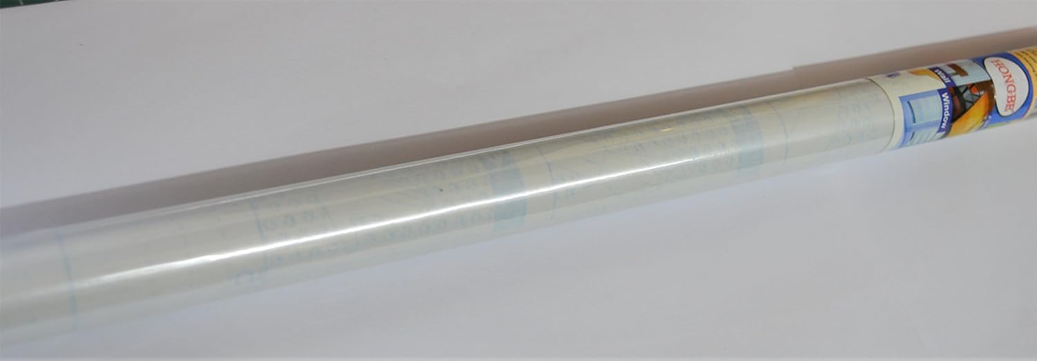 HONGBE 5 METER ROLL Clear Sticky Back Plastic Film, Adhesive Clear ROLL