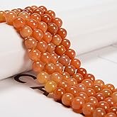 8mm 95pcs Natural Red Aventurine Smooth Round Genuine Real Stone Gemstone DIY Beads for Jewelry Making