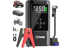 6000A Booster Pack Jump Starter with Air Compressor, Car Booster Battery Pack,10-in-1 Battery Power Pack 12V Jump Box with 16