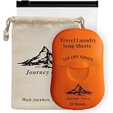 Travel Laundry Detergent Sheets 50 Pack &ndash; Compact Travel Detergent for Sink Washing, Lightweight Laundry Detergent Strips for Clothes on Trips, Hotels &amp; Cruises