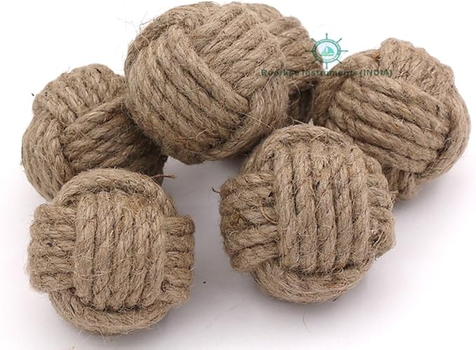 Nautical Decoration Big Nautical Rope Ball/Set of 6 Jute