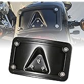 3148 Curved Laydown License Plate Mount with Frame Compatible with Harley Davidson 3 Hole Mount (Black)