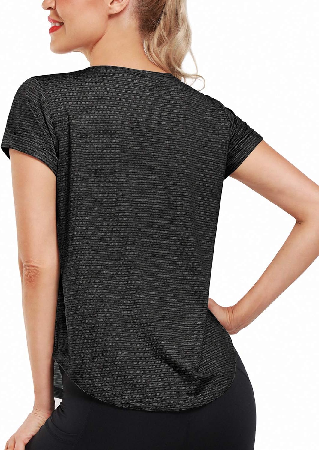 Promover Workout Shirt for Women Flowy Short Sleeve Athletic Tops Yoga Shirts: Clothing