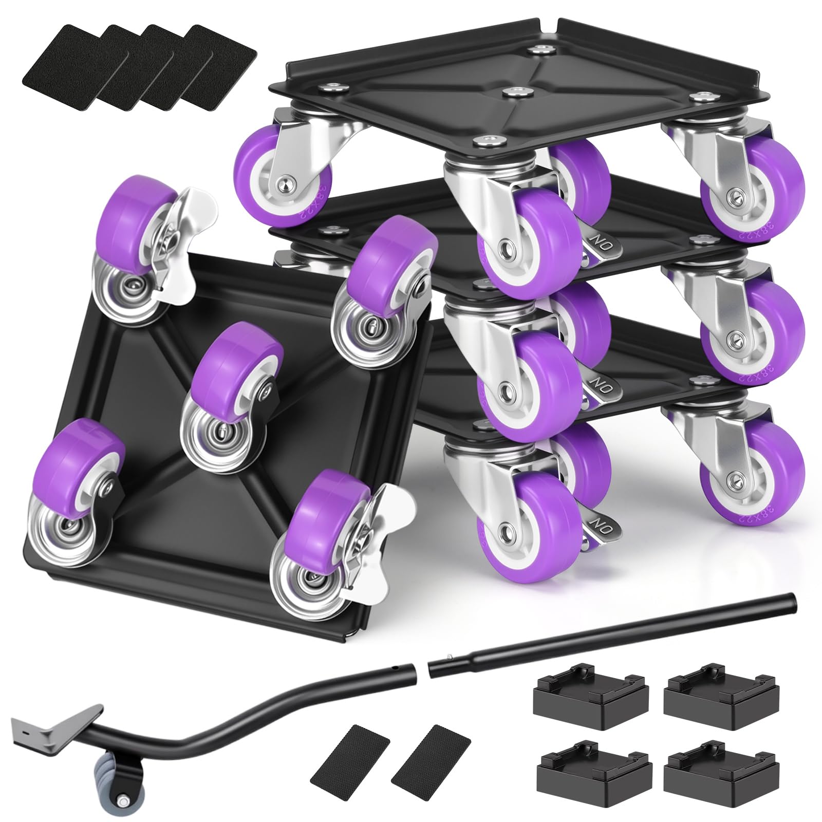 Photo 1 of ***UNKNOWN MISSING ASSEMBLY PIECES** Heavy Duty Furniture Movers with Wheels, Carbon Steel Furniture Moving Dollies Wheels Casters Rollers, Lift and Wheel Combo Furniture Movers, Furniture Sliders Lifter, Max Load 2000 LB (5.3 x 5.3 IN)