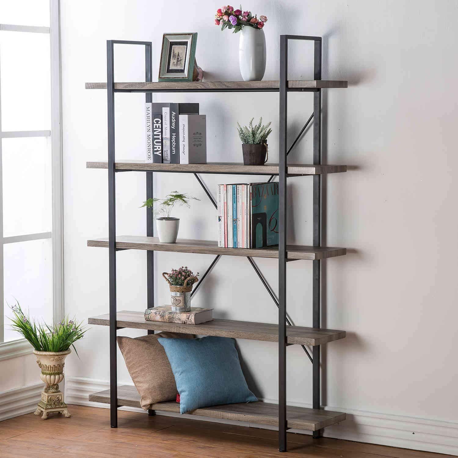 D Sign Lab Wooden Open Bookshelf Rack Console Table For Study