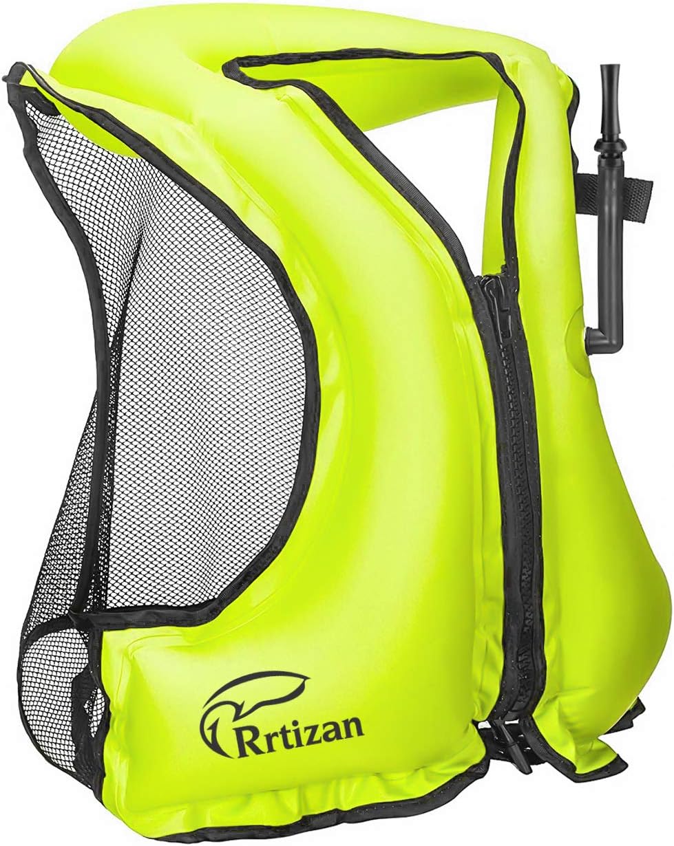 Rrtizan Adult Inflatable Swim Vest Life Jacket for Snorkeling,Suitable