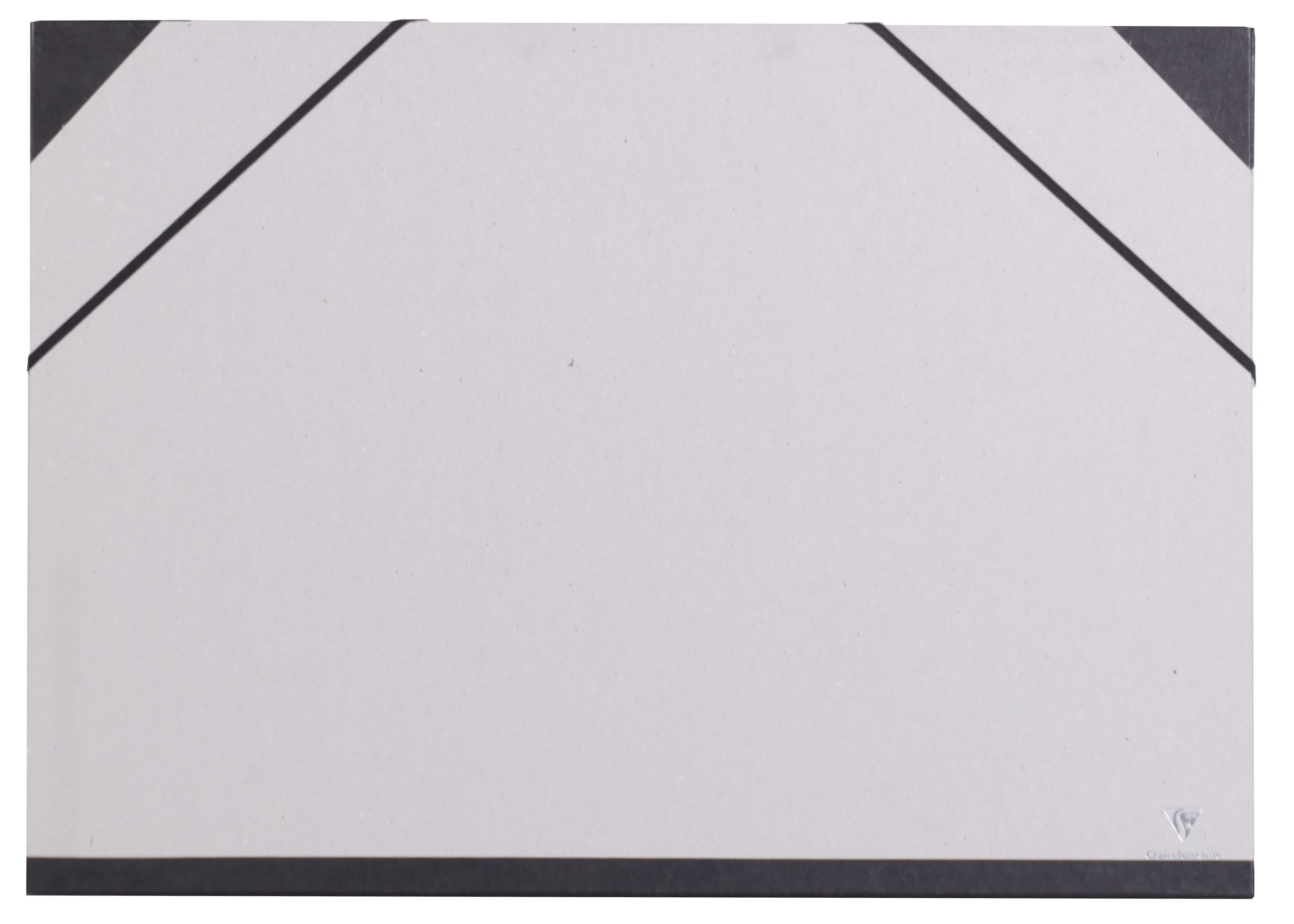 Clairefontaine - Ref 44610C - Art Folder with Elastic Straps Closure - Raw Grey Colour - Customisable Vellum Card Surface, Suitable for 32.5 x 50cm Sized Documents