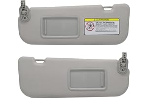 NHILES Left Driver & Right Passenger Side Sun Visor Replacement Compatible with Hyundai Elantra 2011 2012 2013 2014 2015 Replace# 852103X000TX Colour Gray