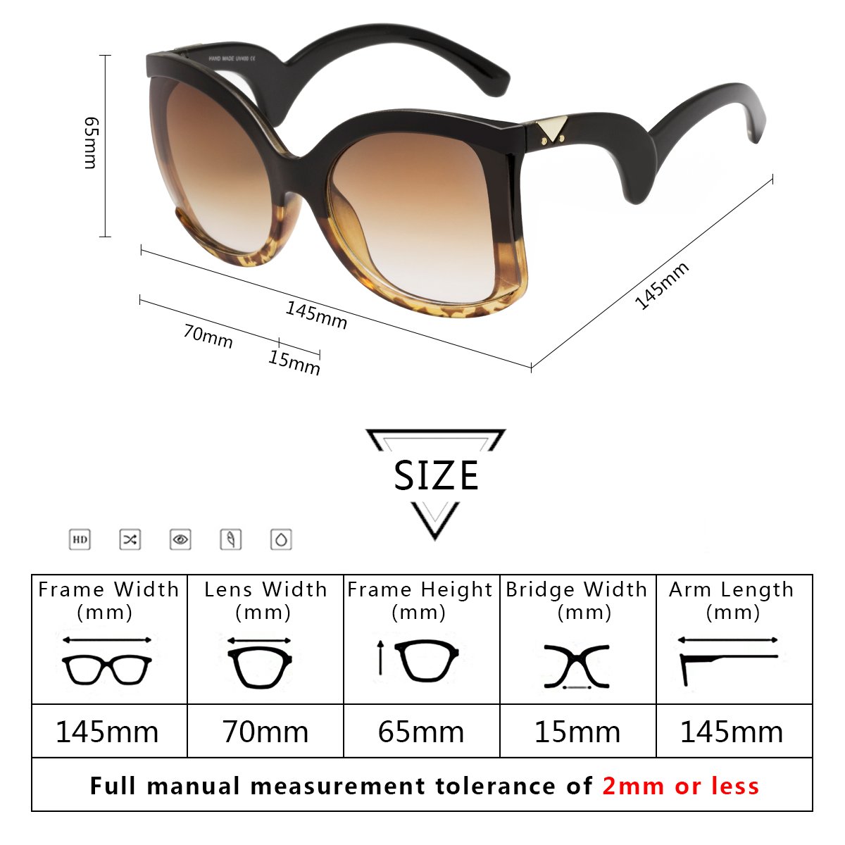 Sunglasses for Women RAYSUN Oversized Square Sunglasses Multi Tinted Frame Fashion Modern Shades 100% UV Protection Eyewear