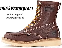 SUREWAY Mens 8 in Wedge Moc Soft/Steel Toe Work