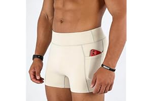 Men's Compression Shorts with Pocket, Quick-Dry Running Shorts Athletic Stretch Workout Underwear