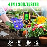 Flintronic 4-in-1 Soil Tester pH Moisture Temperature Light LCD Indoor Outdoor view 8