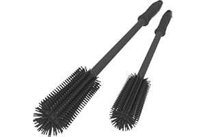 WQSS AOEIU 2-Piece Silicone Bottle Brush Set, 15.7in and 12.6in, Dark Grey