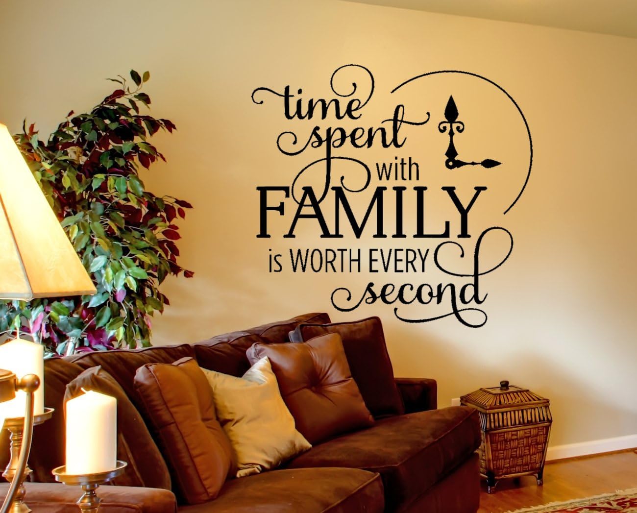 engsed Wall Stickers Art Decor Decals Time Spent with Family is Worth Every Second Wall Decal for Bedroom Living Room