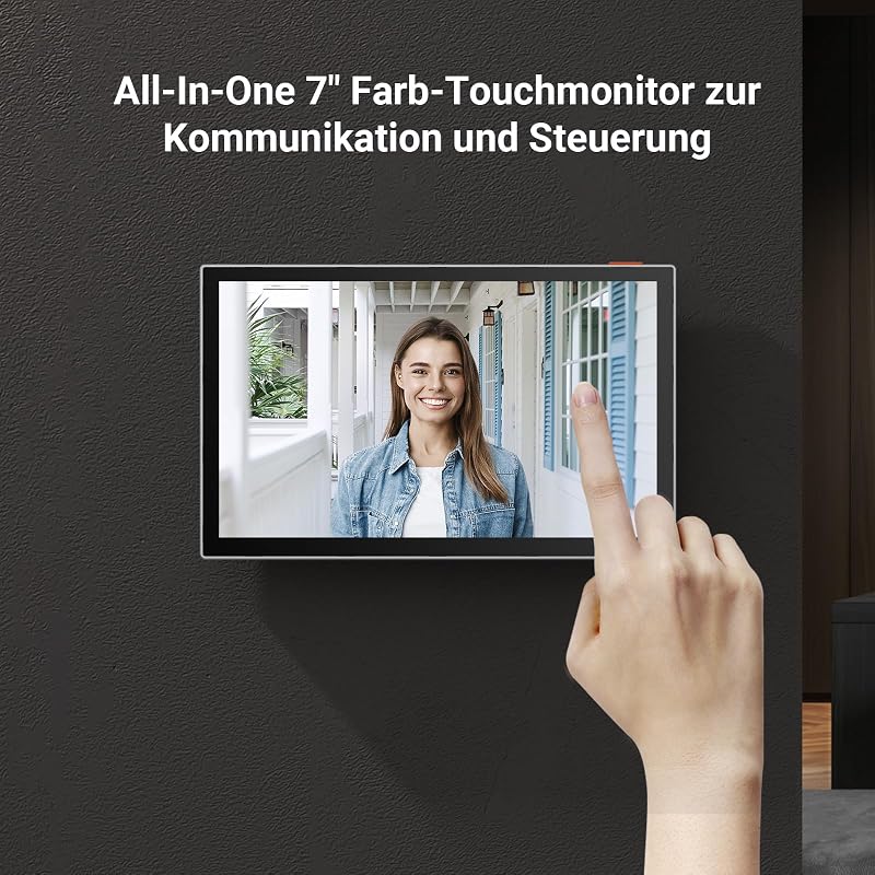 Video-Türsprechanlage, WiFi Türklingel mit 7" Farb-Touchscreen, 1080p Nachtsicht und Zwei-Wege-Audio, Gegensprechanlage mit Fernentriegelung, Dualband-WLAN, schlankes Design, CP5