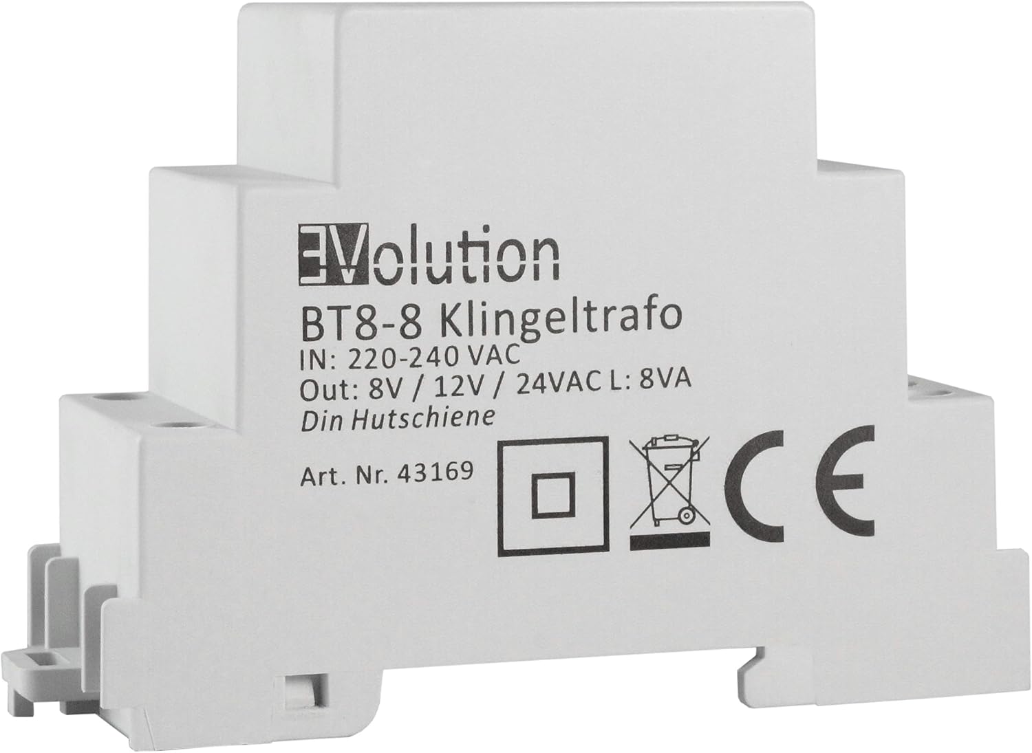 Produktbild von Klingeltrafo Türklingel 8V 12V 24V Passt Auf Hutschiene Klingeltransformator