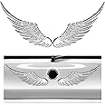 Dickno 2PCS Angel Wings Car Stickers, 3D Alloy Metal Angel Hawk Eagle Wings Emblem Badge Decal, Anti-Collision Auto Body Logo Sticker, Universal Vehicle Exterior Decor Accessories (Silver)