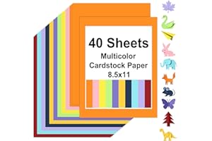40 Sheets Colored Cardstock - 10 Colors Card Stock 8.5 x 11,Colored Cardstock Paper for Construction,Printing,Scrapbooking,Cr