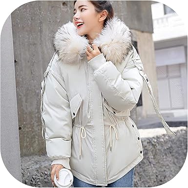 short winter coat with fur hood