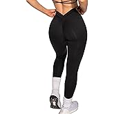 Danysu V Back Scrunch Butt Leggings for Women Soft High Waisted Booty Tights Workout Gym Yoga Pants