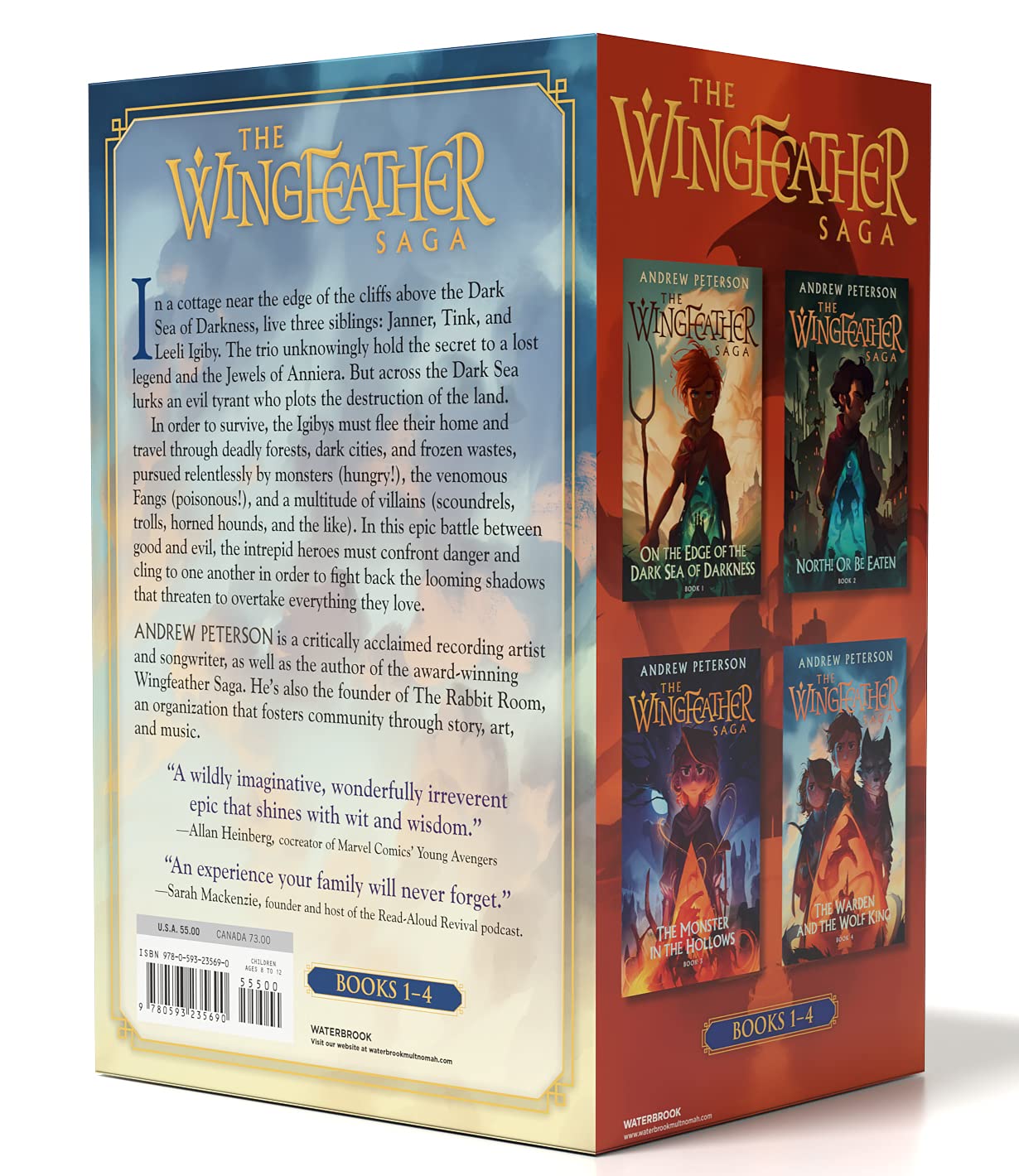 Wingfeather Saga Boxed Set: On the Edge of the Dark Sea of Darkness; North! Or Be Eaten; The Monster in the Hollows; The Warden and the Wolf King (The Wingfeather Saga)