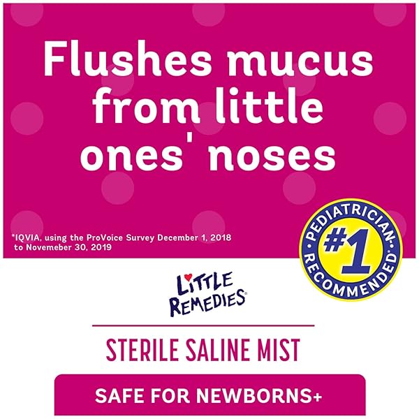 LITTLE REMEDIES STERILE SALINE NASAL MIST, SAFE FOR NEWBORNS, 3 OZ