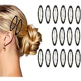 16 Pieces Hair Clips for Thick Hair 2.8 Inch Oval Shape Black XL Hair Clips for Women Metal Snap Non-Slip Hair Grips Hair Accessories