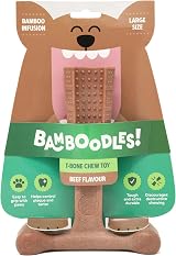 Bamboodles T-Bone Dog Chew Toy Large Beef Flavour Durable Chew Toy