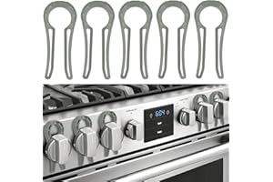 PRANITE Gas Stove Knob Locks, 5 Pack Stove Knob Locks for Child Safety, Heat-Resistant, Baby Proof Oven Knob Covers Lock for Kids and Pets (Grey)
