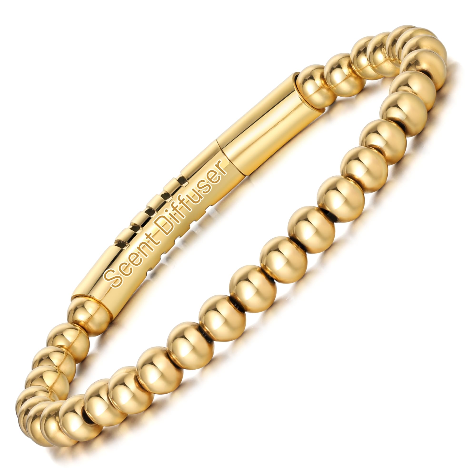WP WEPICK 18K Gold Bracelets for Men Women Beaded