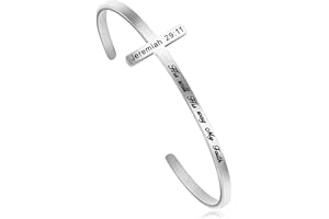 MEMGIFT 𝐂𝐫𝐨𝐬𝐬 𝐁𝐫𝐚𝐜𝐞𝐥𝐞𝐭 Religious Cuff Bangle 𝐁𝐢𝐛𝐥𝐞 𝐕𝐞𝐫𝐬𝐞 Christian Gifts Jewelry for 𝐖𝐨𝐦𝐞𝐧
