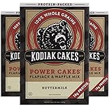 Kodiak Cakes Protein Pancake Power Cakes, Flapjack and Waffle Mix, Buttermilk, 20 Ounce (Pack of 3)