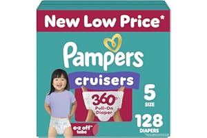 Pampers Diapers - Cruisers 360 - Size 5, 128 Count, Babyproof up to 100% Leakproof Pull-On Diaper