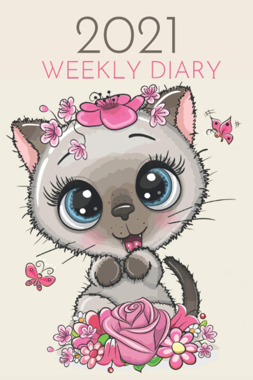 2021 Weekly Diary: Week To A View UK Appointment Planner | Cute Cat Cover & Cat Themed Interior Pages