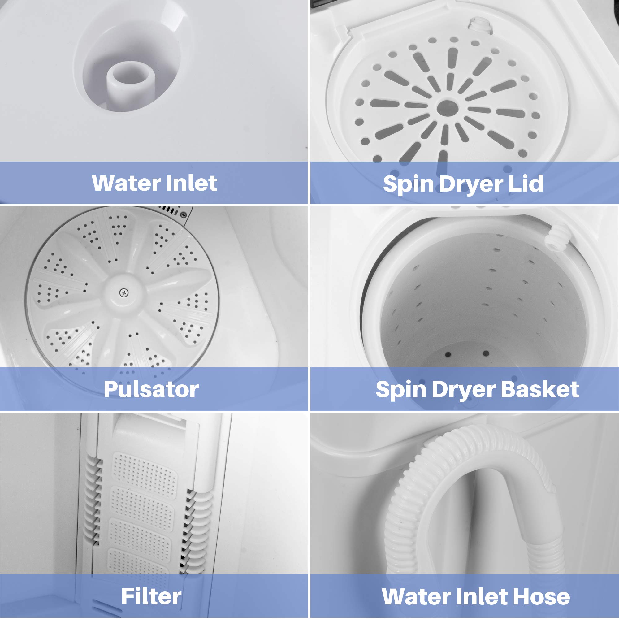 Della Electric Small Mini Portable Compact Top Load Washer Washing