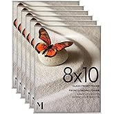 Mantello Clear Acrylic Frame - 8x10 Acrylic Picture Frames, Set of 6 - Modern, Minimalist Front-Loading Photo Frame - Wall Mount or Desktop Stand - for Home, Office, or Business Display, 6-Pack
