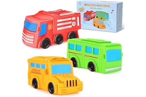 ANGGIKO No Hole Bath Toys for Babies and Toddlers, Car Bath Toys for Infant Kids 1-3, Beach Pool Bathtub Toys for Kids, Baby Bath Toys 1-3 6 12 18 Month, Birthday Valentines Day Gifts for Kids Boys Girls