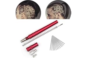 ADECCO LLC AHIER Hair Razor Pen, Hair Tattoo Trim Styling Face Eyebrow Shaping Device, Engraved Pen with 20 Blades, DIY Hair Styling Eyebrows Beards Razor Tool (pen with blade)