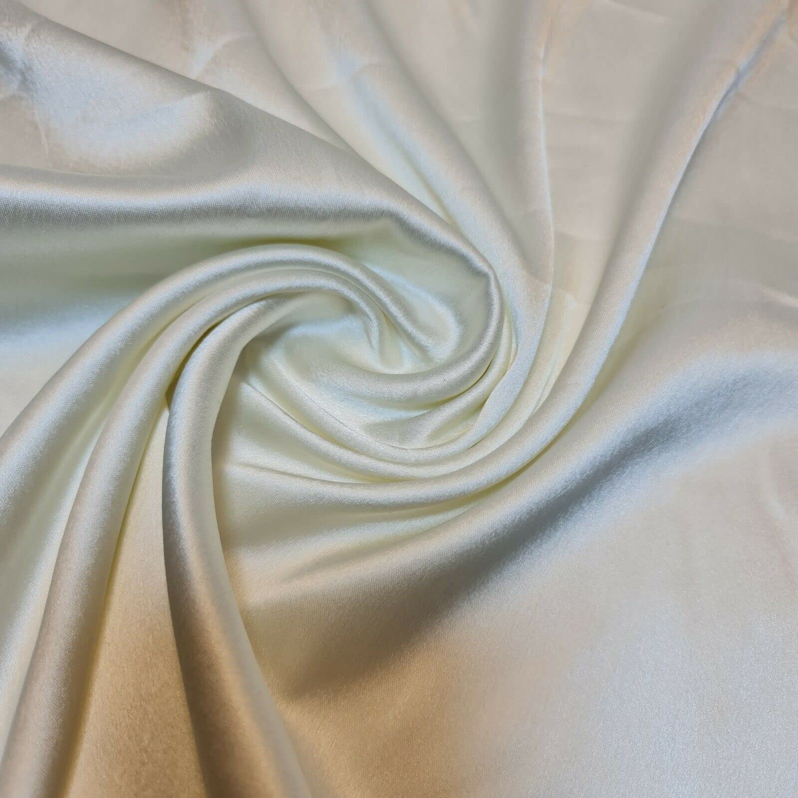 Glossy Charmeuse Silk Satin Bridal Dress Polyester Lining Craft Fabric 44" Meter (2 Meter, Ivory)