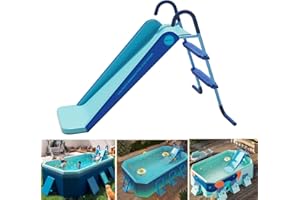 HOUTCLORT Pool Slide Inflatable Swimming Water Slide, Summer Swimming Pool Supplies Universal Trampoline Ladder Backyard Slide Home Playground Equipment