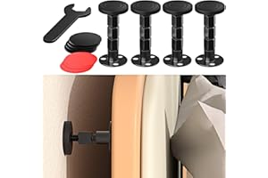 MERDTTES 4PCS Adjustable Threaded Bed Frame Anti-Shake Tool, Upgraded Headboard stoppers with Free Furniture Pads, Easy Installation Bedside Anti-Shake Tool for Headboards, Cabinets and Sofas, 1.18-4.13in
