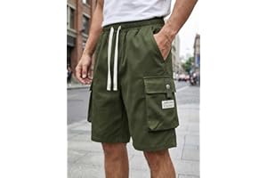 Mens Cargo Shorts Drawstring Summer Athletic Lightweight Casual with Pockets