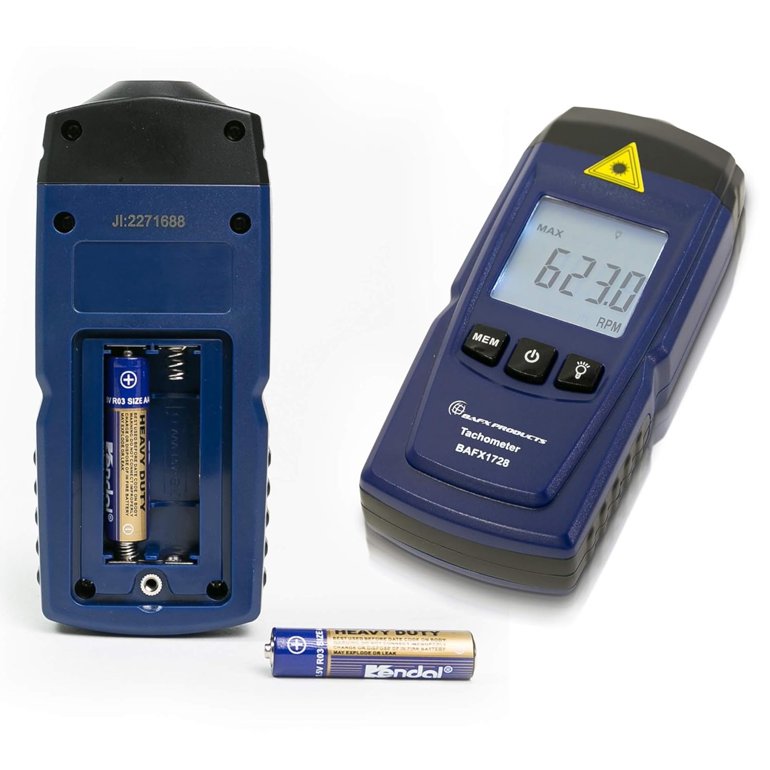 BAFX Products Handheld Infrared Light Non Contact Digital RPM 