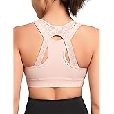 Yvette High Impact Sports Bras for Women Front Zip Supportive Running Bras for Large Bust Plus Size