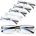 6 pack Executive Style Reading Glasses Men - Durable Readers with 99% Blue Light Blocking - Comfortable Fit with TR90 Frames