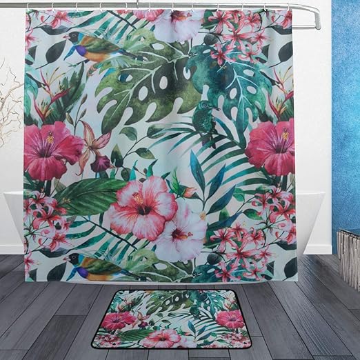 Tropical Parrot Bathroom Toilet Paper Holder Hibiscus Floral Hawaiian Bath Decor